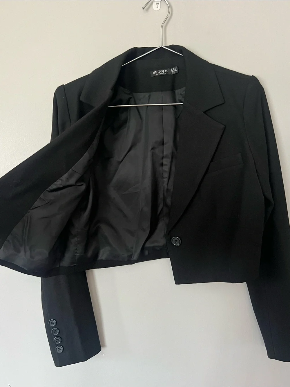 Nasty Gal Black Cropped Blazer Jacket Size 4 Business Chic Office Career Preppy
